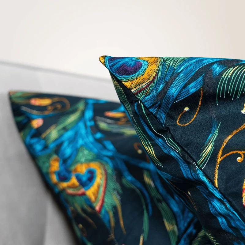 Zelesta Comfort Design Kissenbezüge Set von 2 - Peacock Feathers