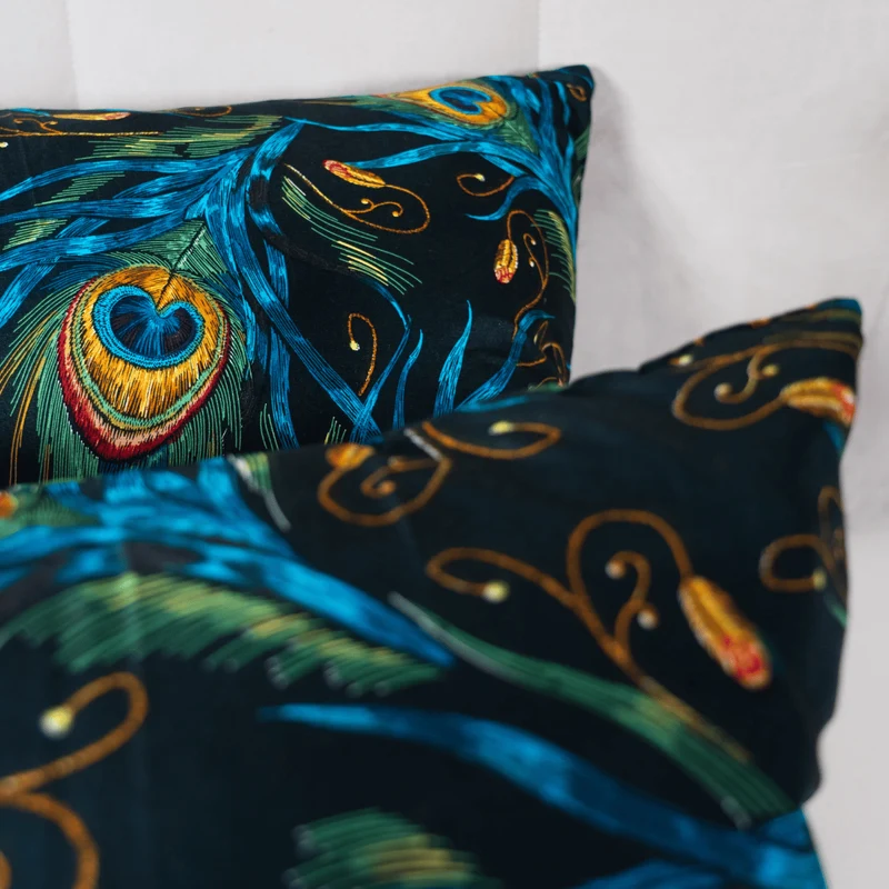 Zelesta Comfort Design Kissenbezüge Set von 2 - Peacock Feathers