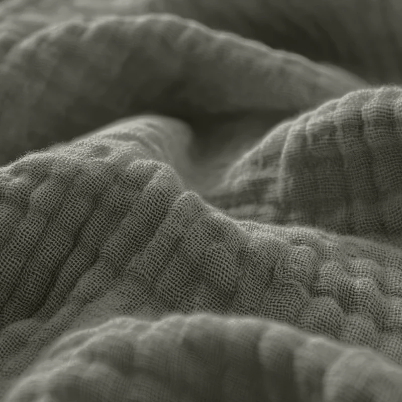 Musselin Spannbettlaken - Grey-Green