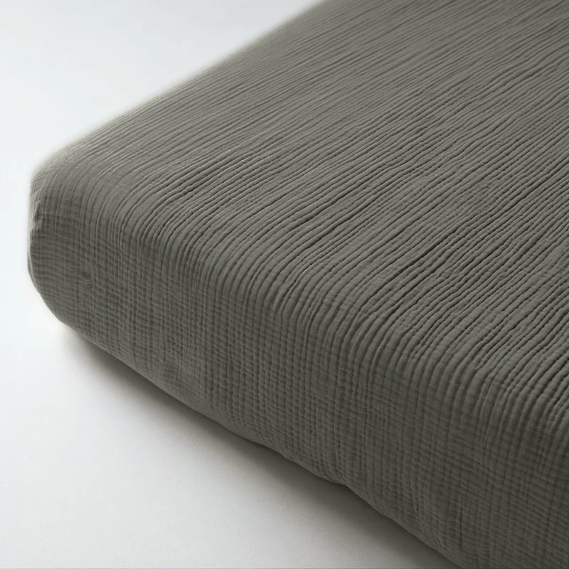 Musselin Spannbettlaken - Grey-Green
