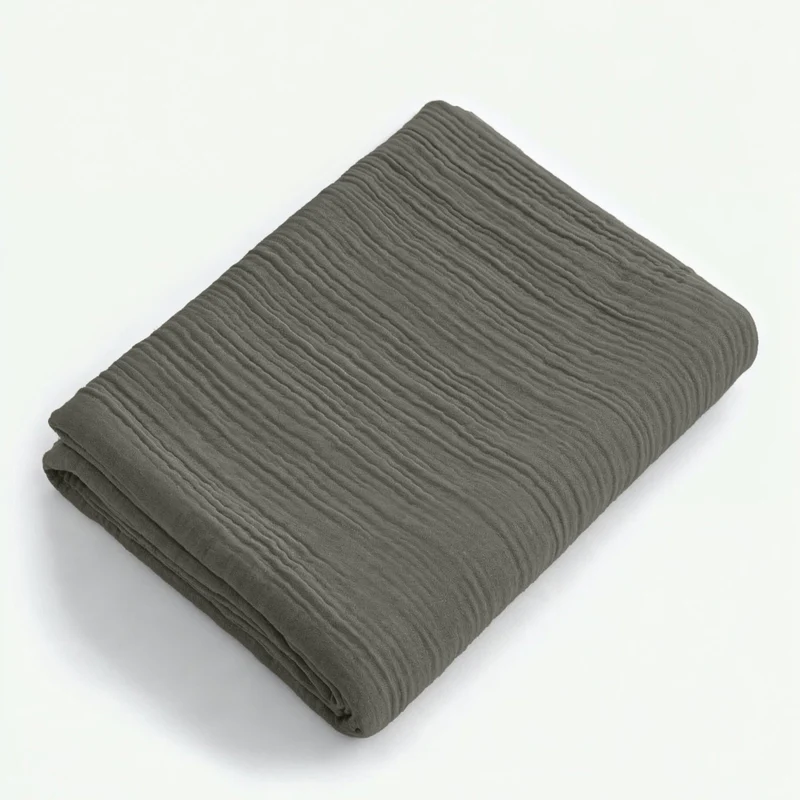 Musselin Spannbettlaken - Grey-Green