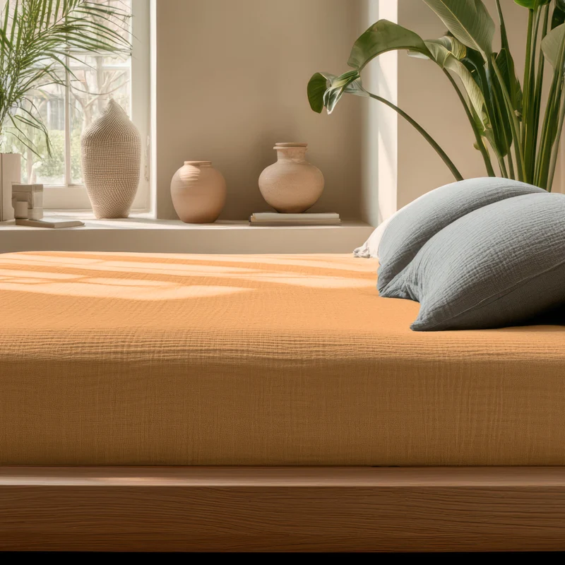 Musselin Spannbettlaken - Taupe