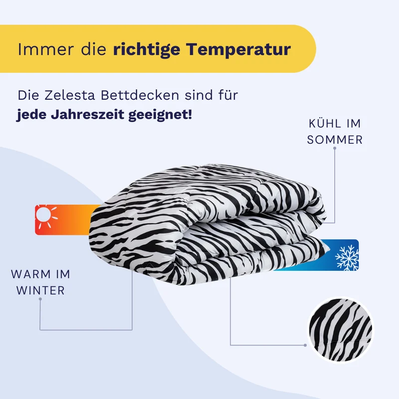 Zelesta Wonderbed 4-Jahreszeiten double - Zebra Skin