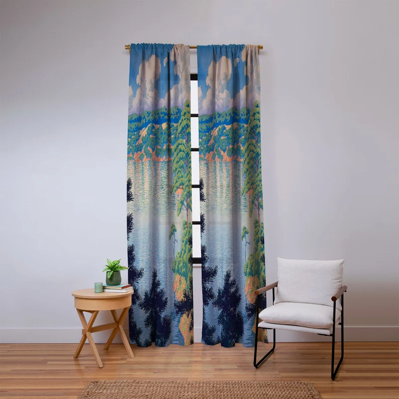 Hasui Karasu Marsh Akita Window Curtain