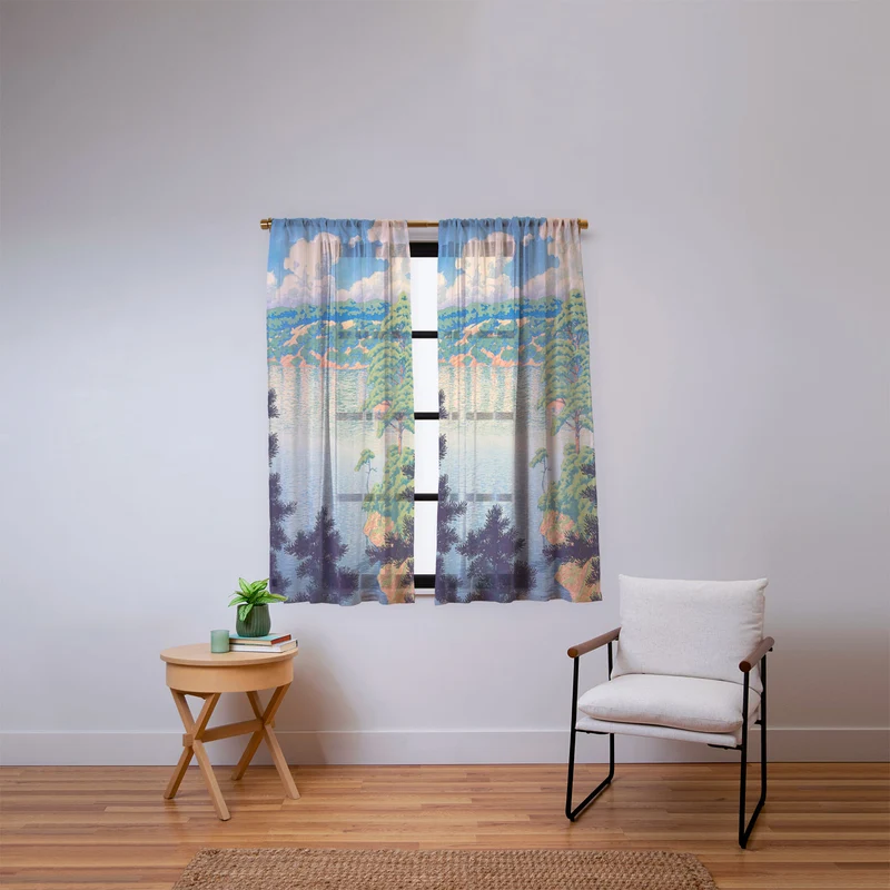 Hasui Karasu Marsh Akita Window Curtain