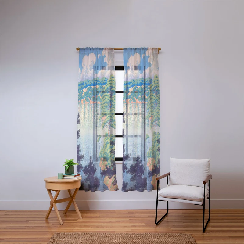 Hasui Karasu Marsh Akita Window Curtain