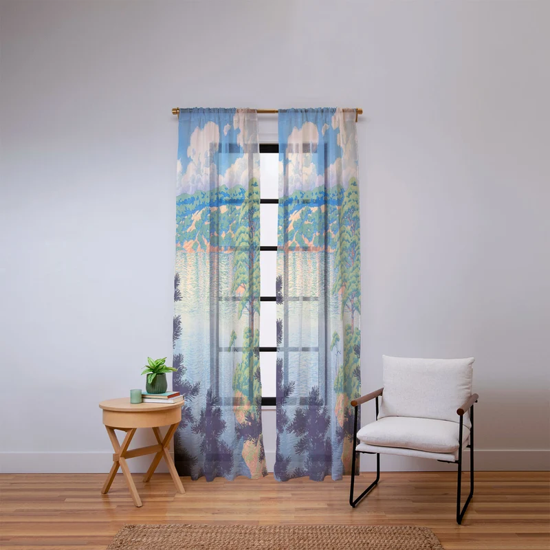 Hasui Karasu Marsh Akita Window Curtain