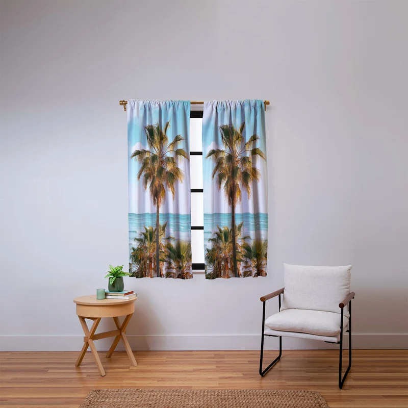 Ocean Palms Window Curtain