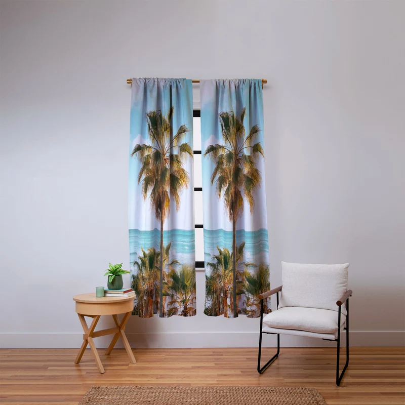 Ocean Palms Window Curtain
