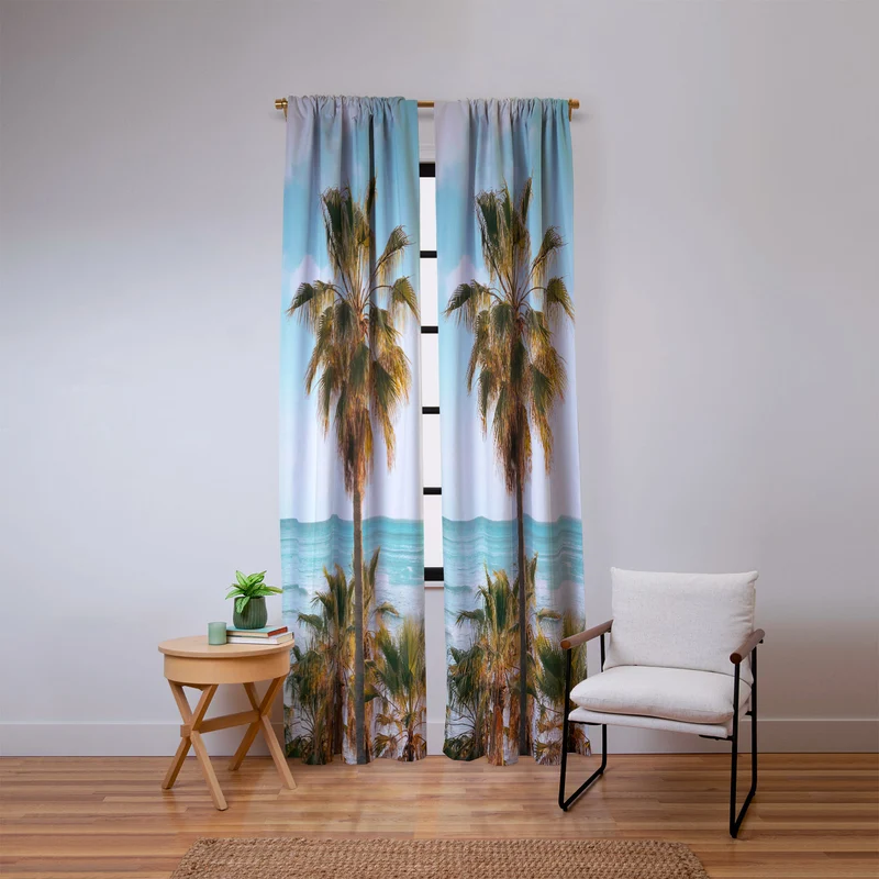 Ocean Palms Window Curtain