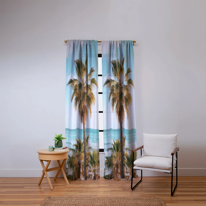 Ocean Palms Window Curtain