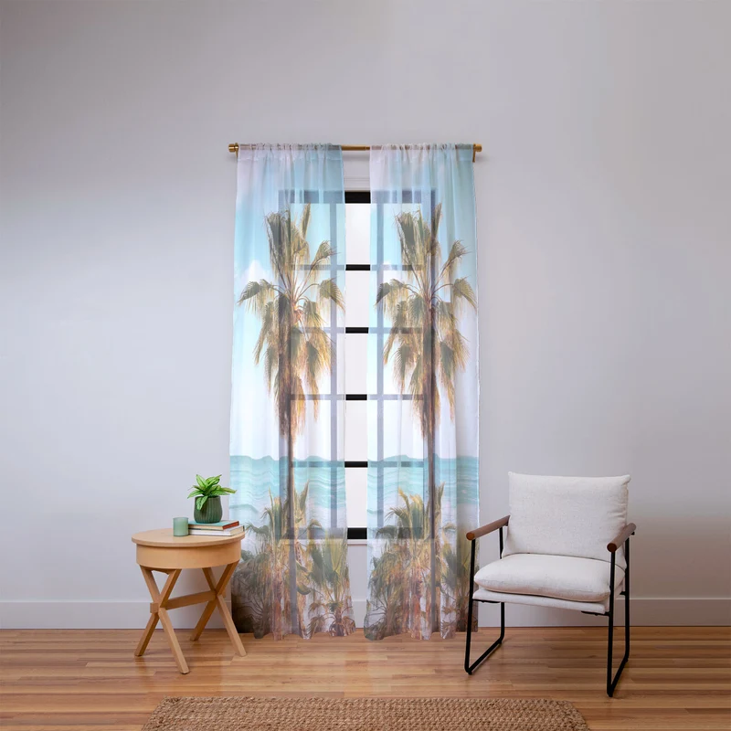 Ocean Palms Window Curtain