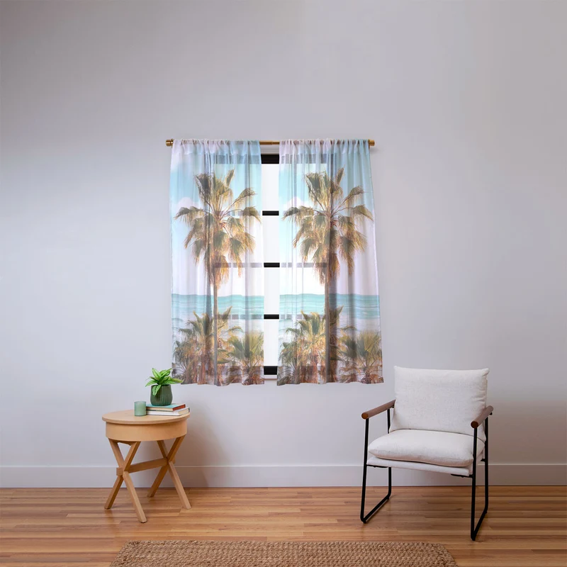 Ocean Palms Window Curtain