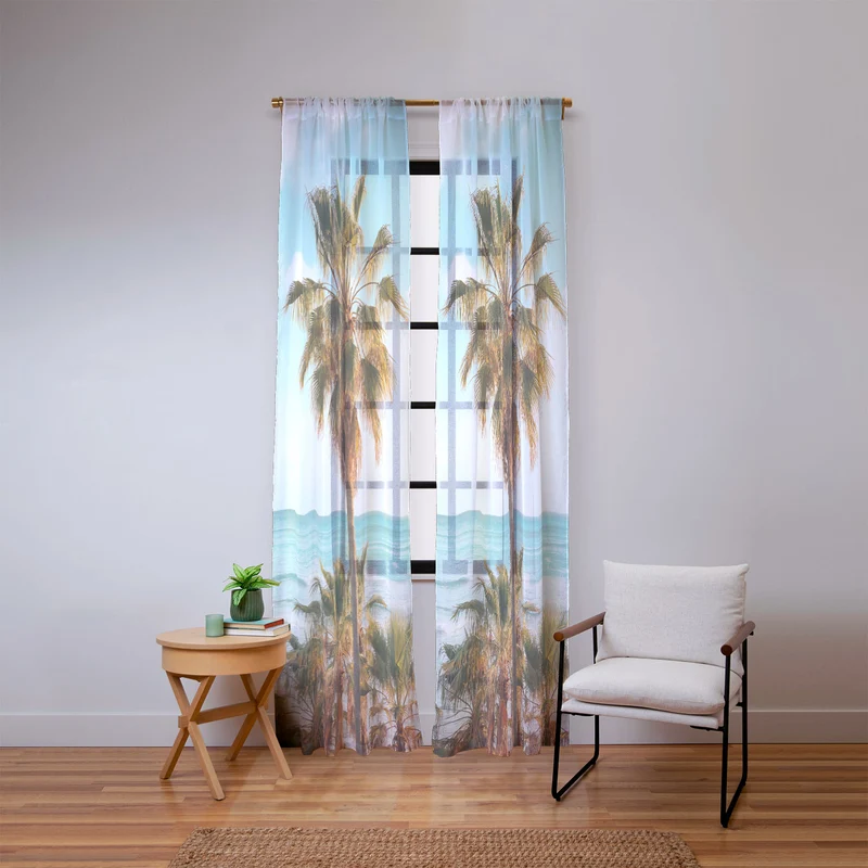 Ocean Palms Window Curtain