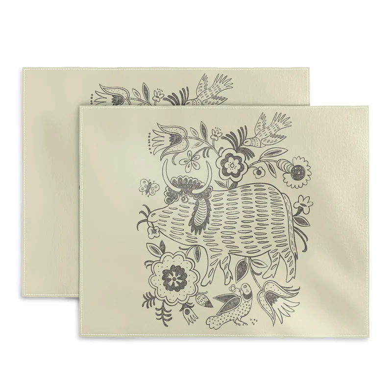 Decorative bull graphic art Placemat