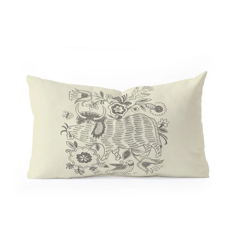 Decorative bull graphic art Rectangular Pillow