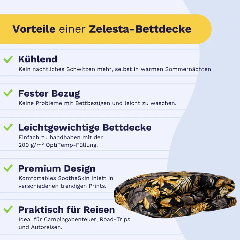 Zelesta Comfort Design Sommerbettdecke - Golden Leaves
