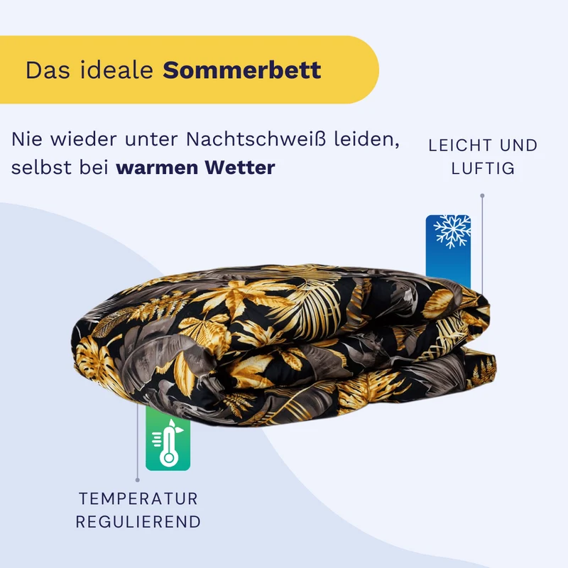 Zelesta Comfort Design Sommerbettdecke - Golden Leaves