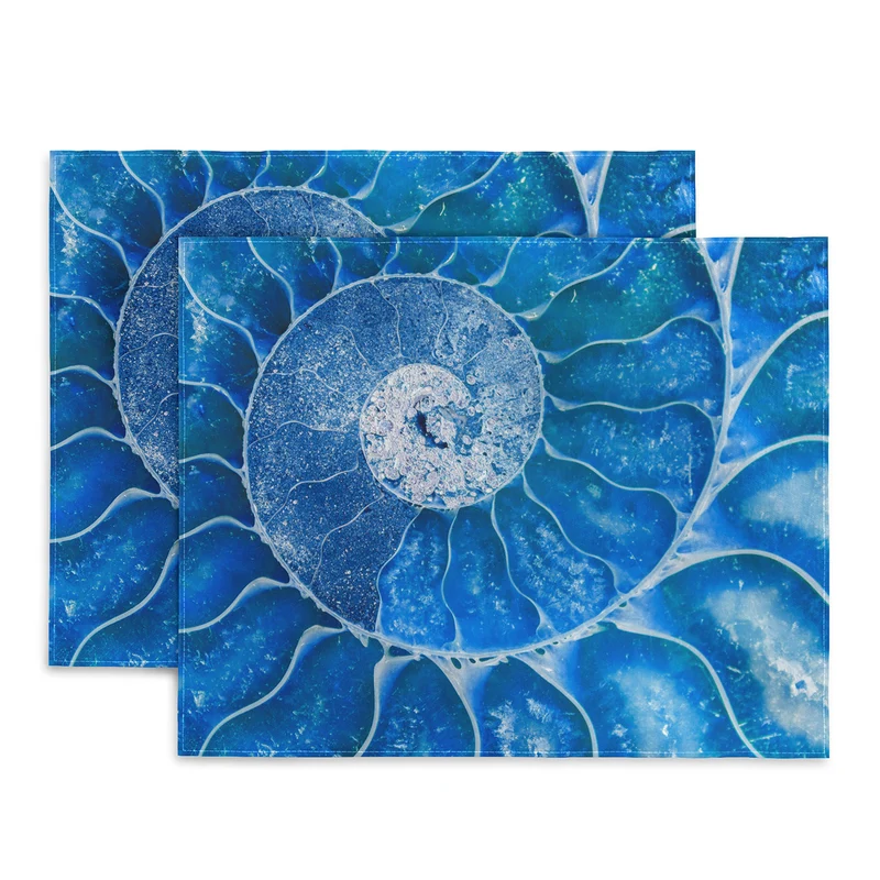 Blue Ammonite Fossil Placemat
