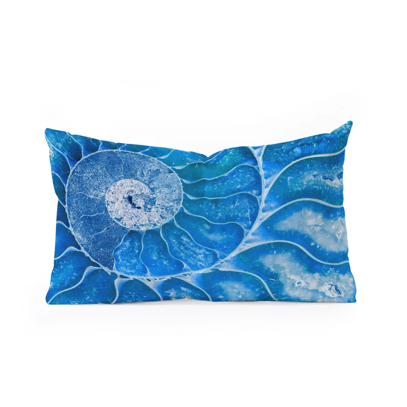 Blue Ammonite Fossil Rectangular Pillow