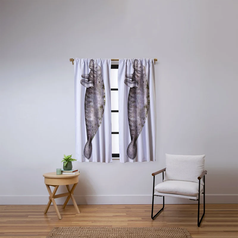 Manatee sea cow Window Curtain