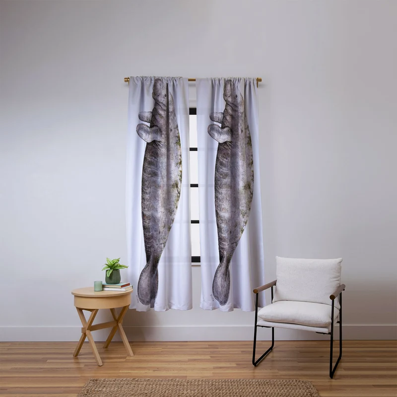 Manatee sea cow Window Curtain