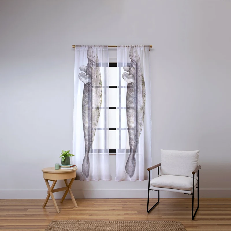 Manatee sea cow Window Curtain