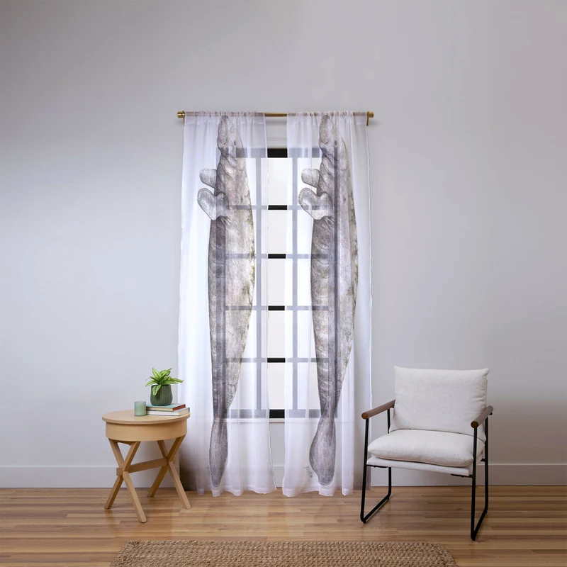 Manatee sea cow Window Curtain