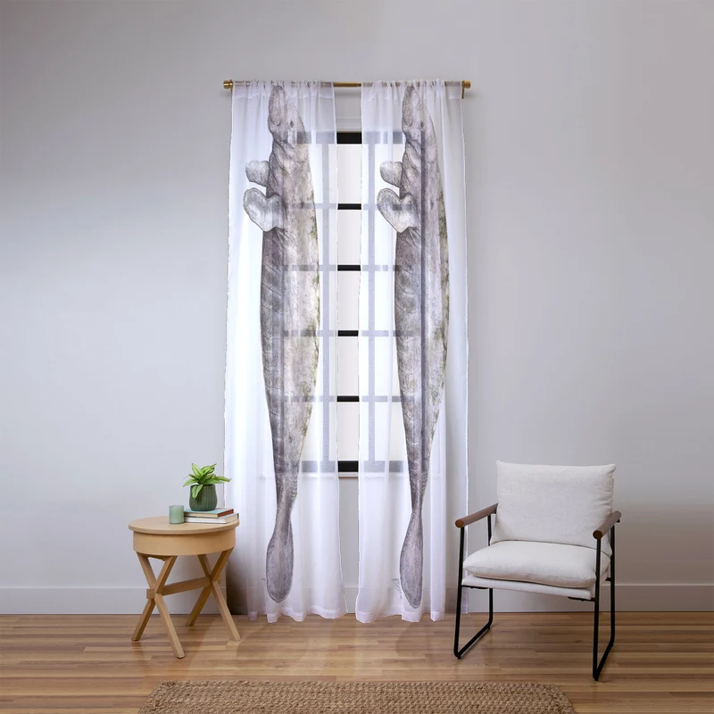 Manatee sea cow Window Curtain