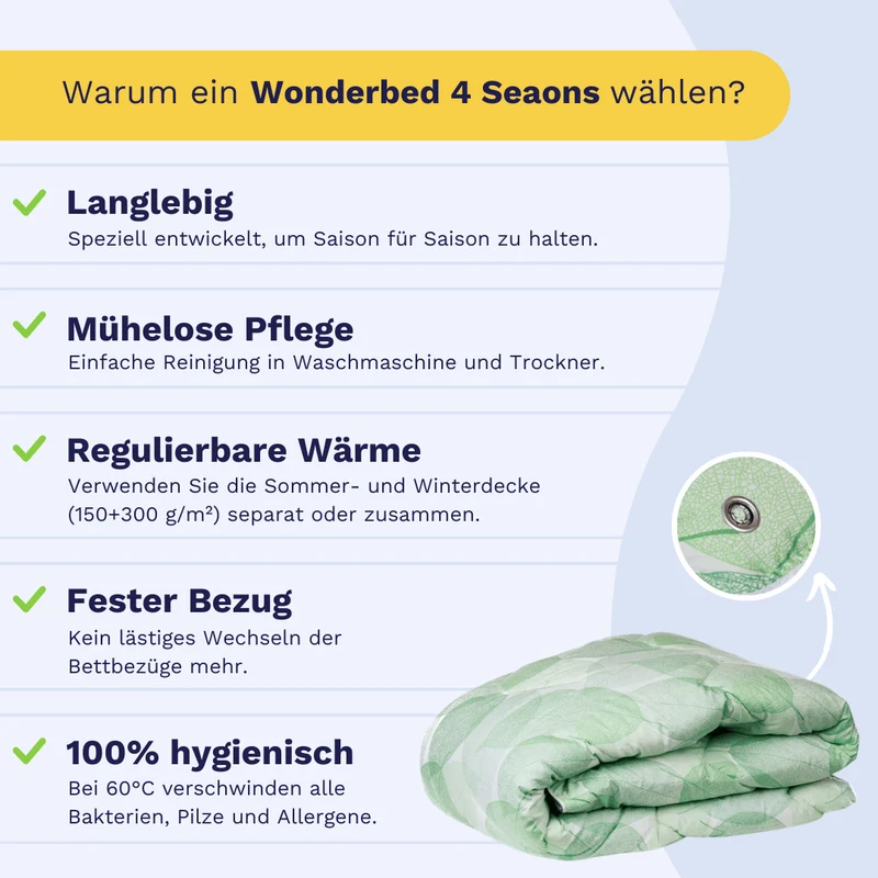Zelesta Wonderbed 4-Jahreszeiten double - Fresh Leaf
