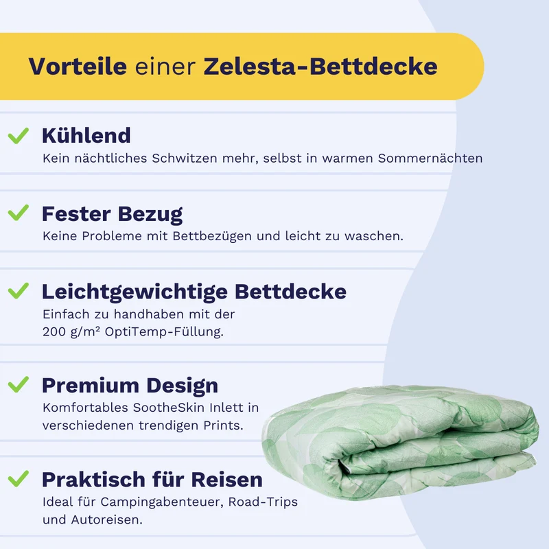 Zelesta Comfort Design Sommerbettdecke - Fresh Leaf