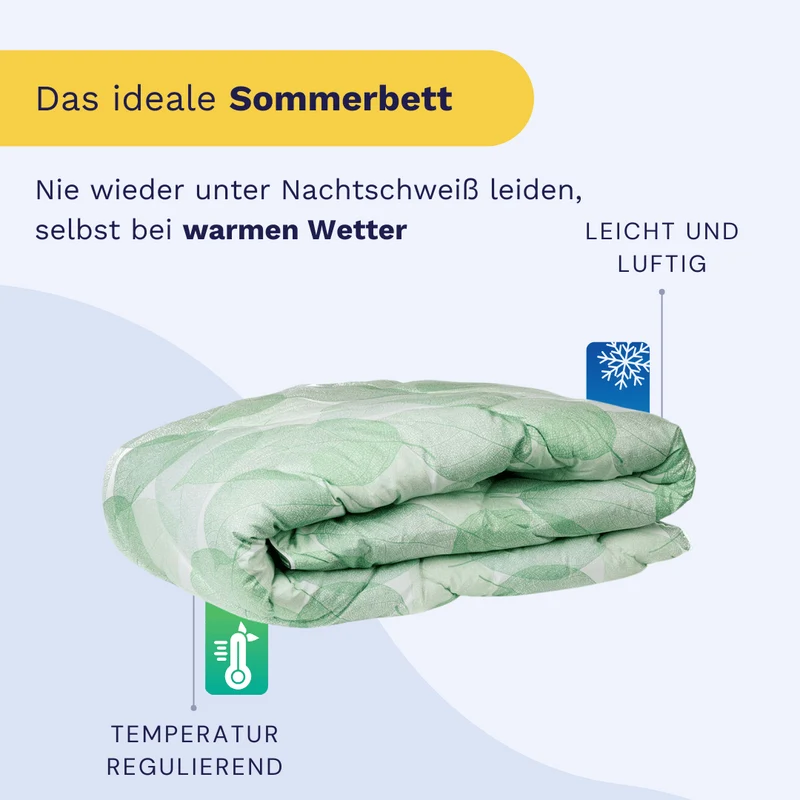 Zelesta Comfort Design Sommerbettdecke - Fresh Leaf