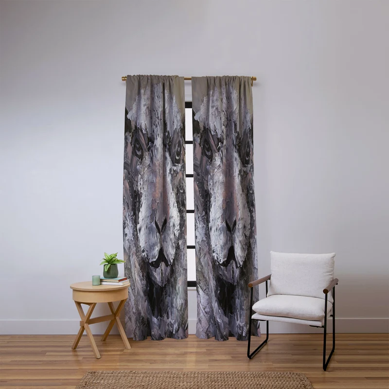 Textured Sheep Portrait Window Curtain