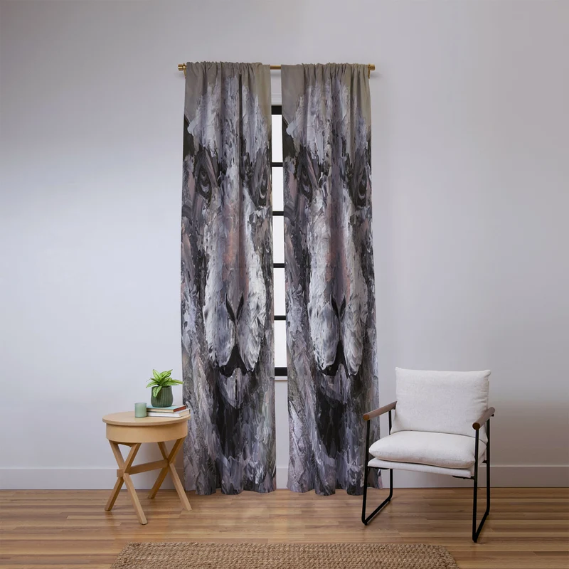 Textured Sheep Portrait Window Curtain