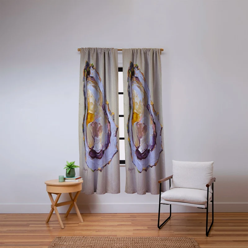 Abstract Oyster Painting Window Curtain