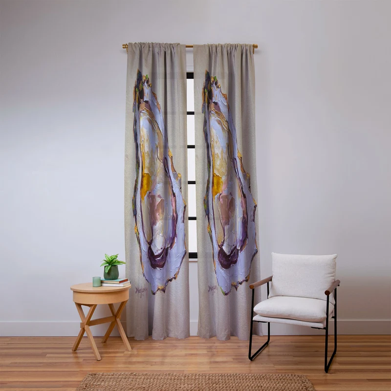 Abstract Oyster Painting Window Curtain