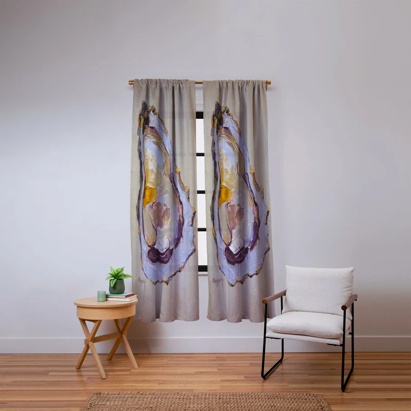 Abstract Oyster Painting Window Curtain