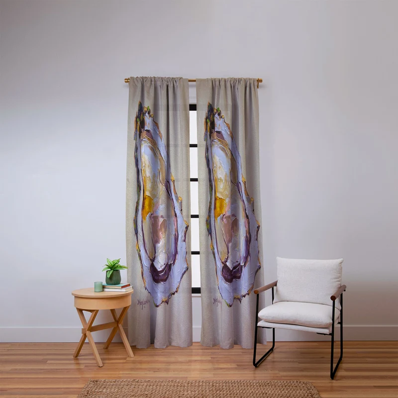 Abstract Oyster Painting Window Curtain