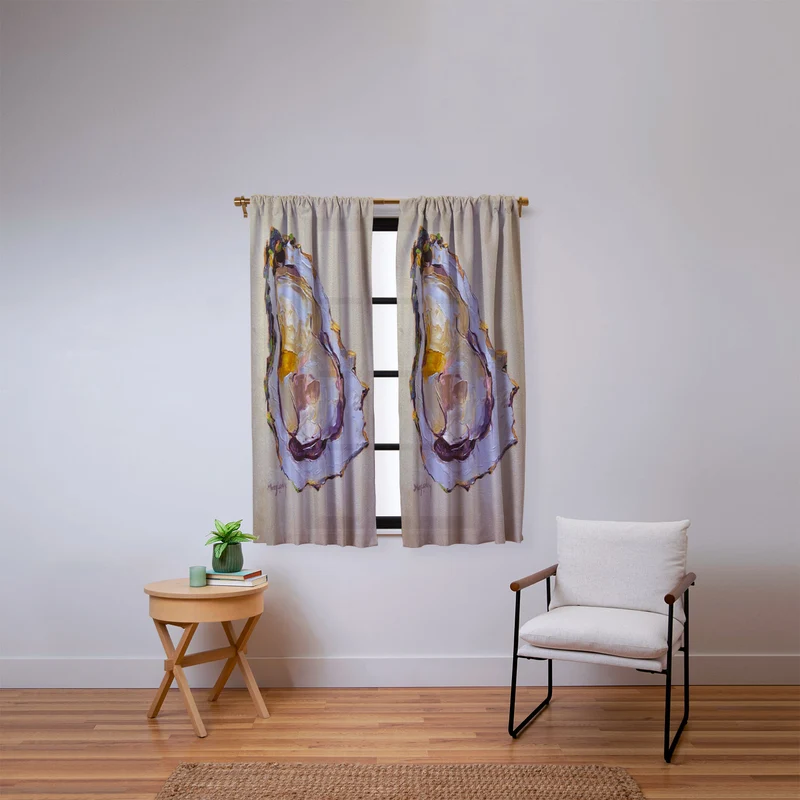 Abstract Oyster Painting Window Curtain