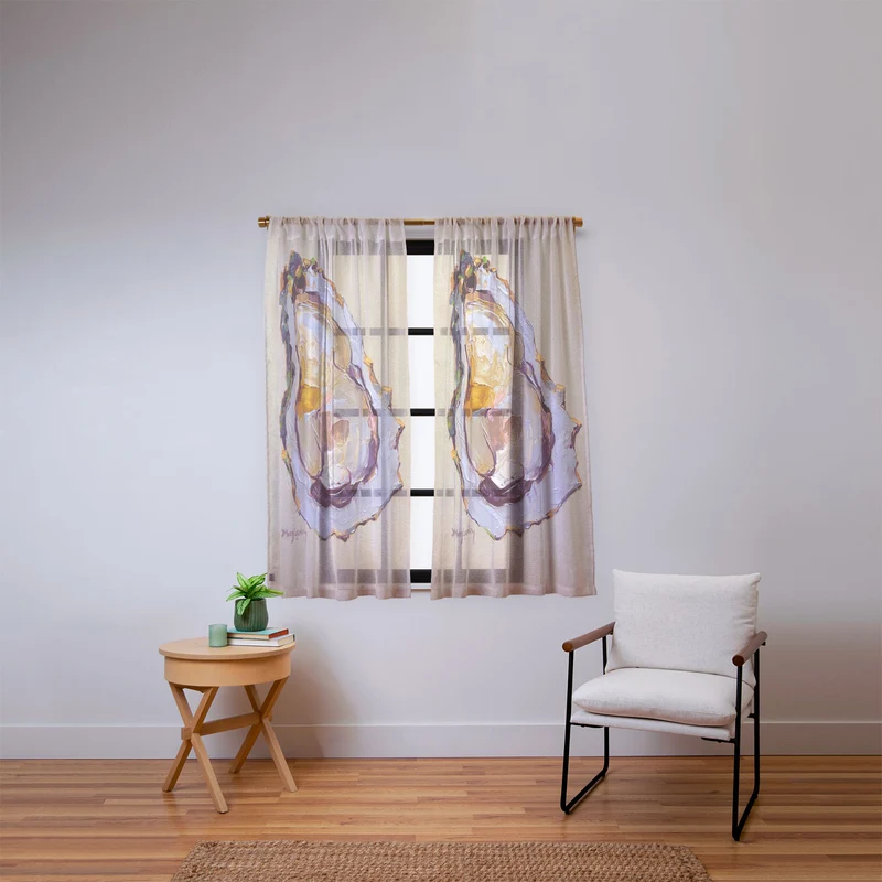 Abstract Oyster Painting Window Curtain