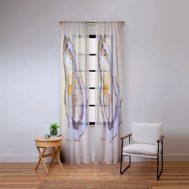 Abstract Oyster Painting Window Curtain