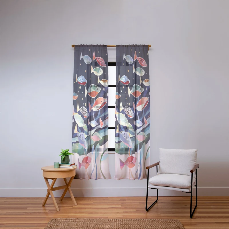 School of Fish Window Curtain