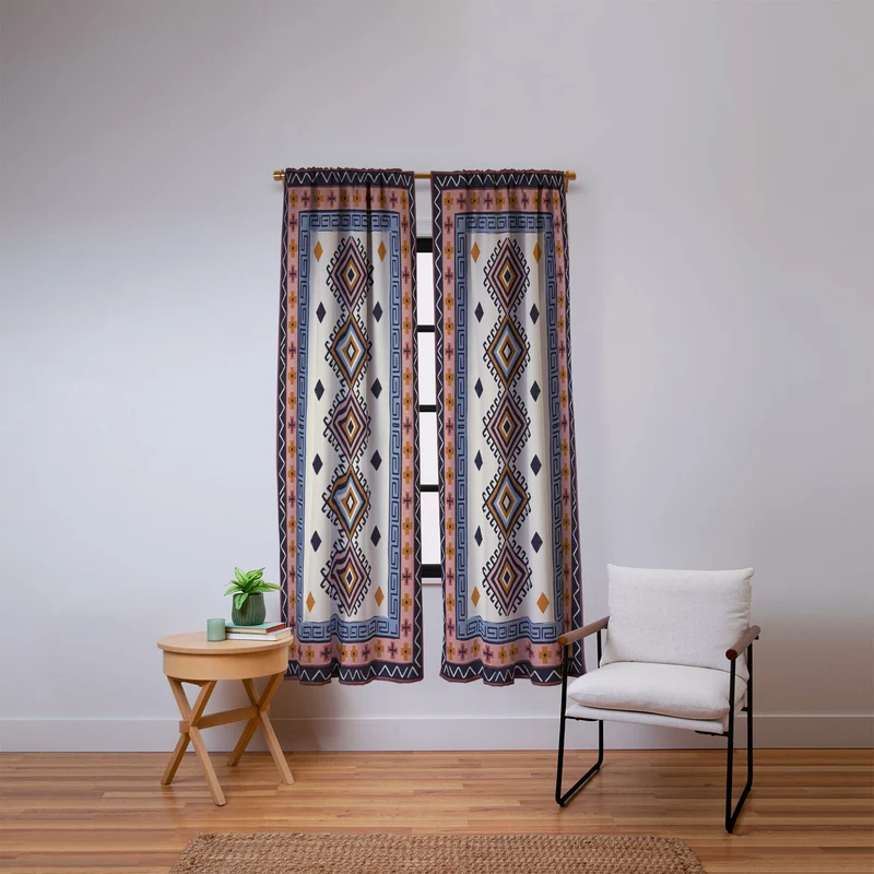 Bohemian Geometric Tapestry Window Curtain