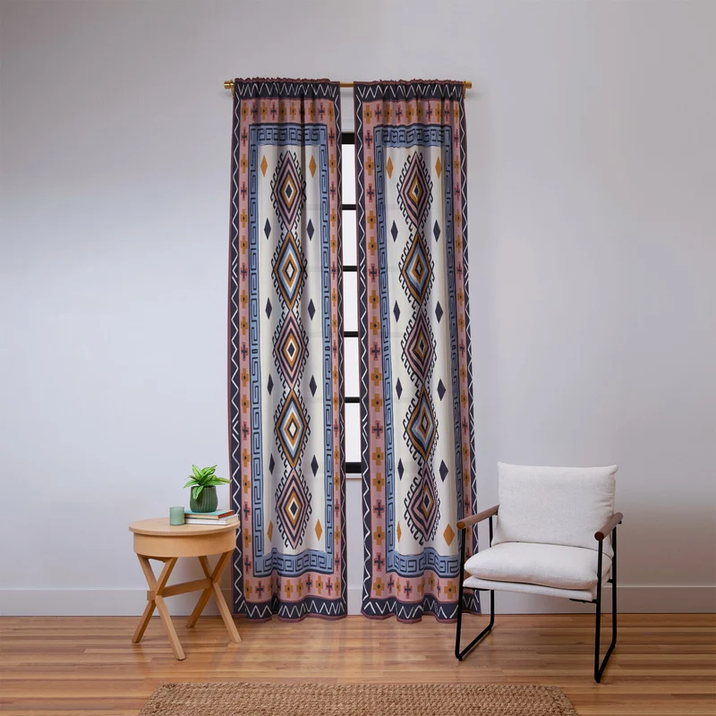 Bohemian Geometric Tapestry Window Curtain