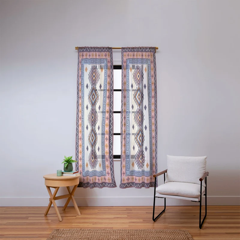 Bohemian Geometric Tapestry Window Curtain