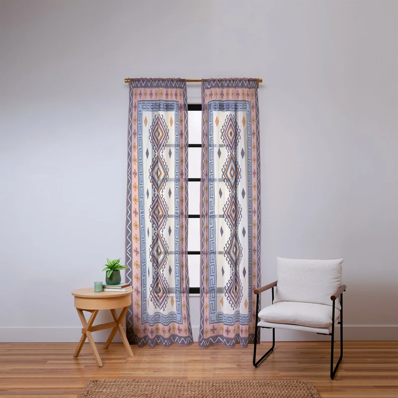 Bohemian Geometric Tapestry Window Curtain