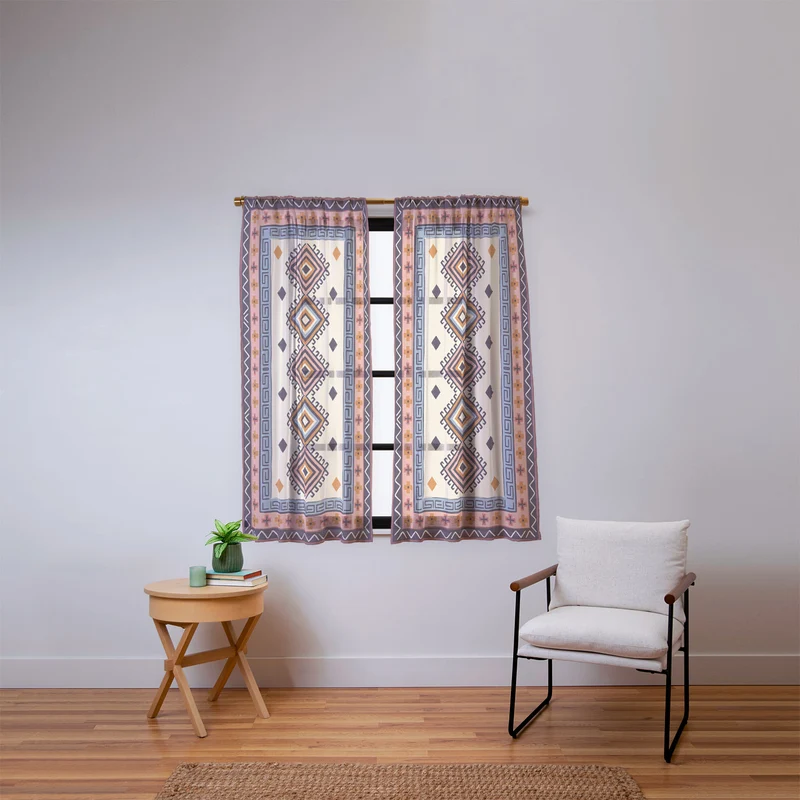 Bohemian Geometric Tapestry Window Curtain