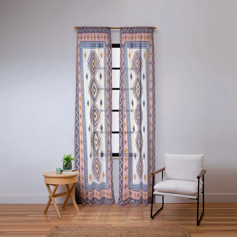 Bohemian Geometric Tapestry Window Curtain