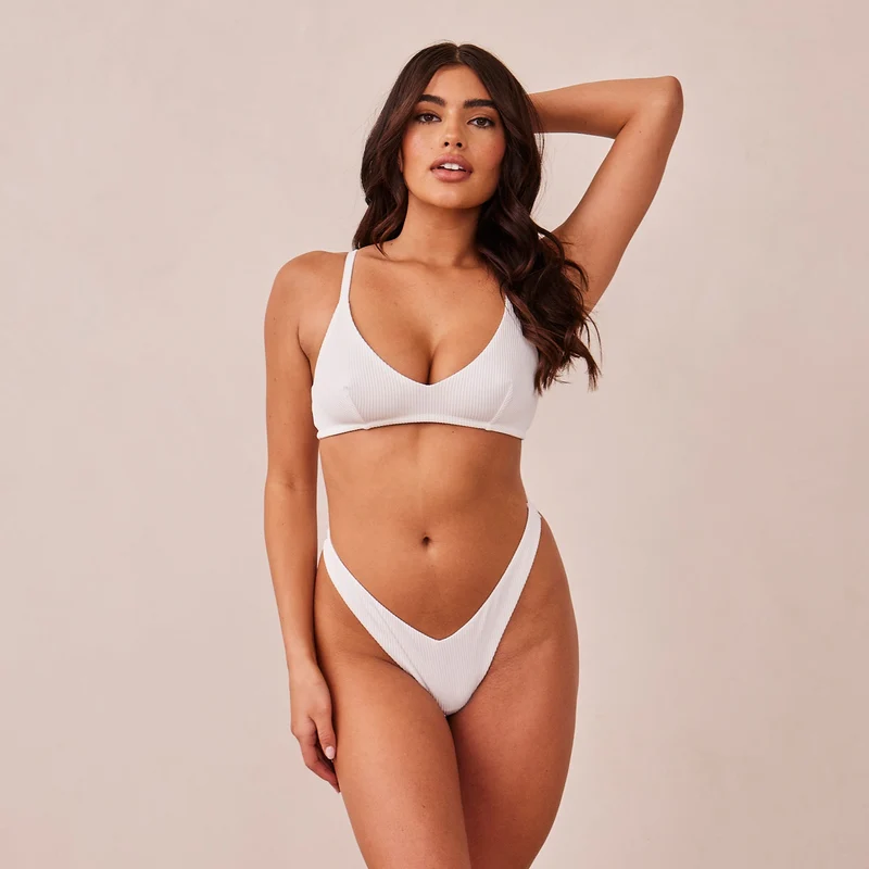 Ribbed Triangle BH - Wit