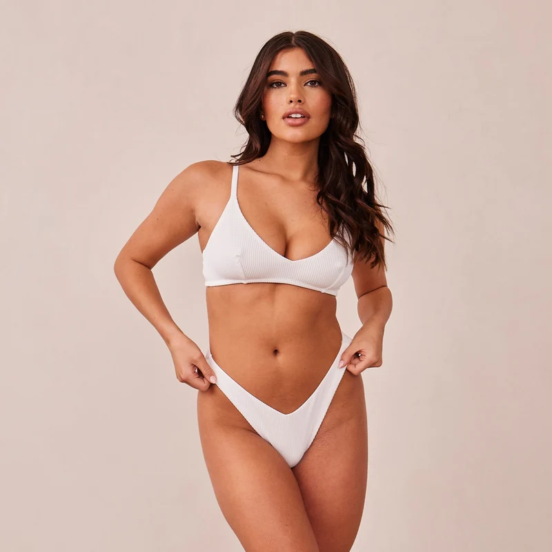 Ribbed Triangle BH - Wit